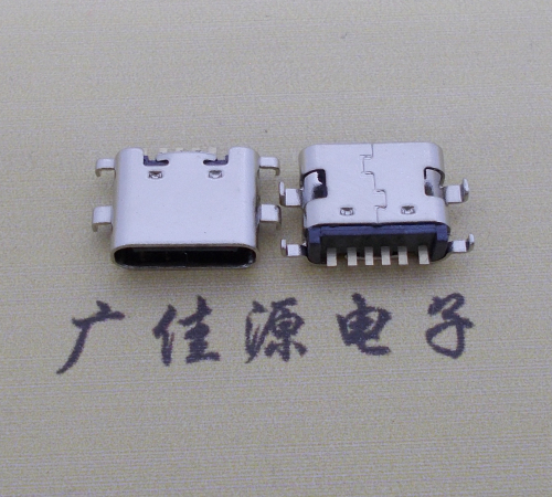 清溪镇简易充电type c6P母座沉板1.6mm接口